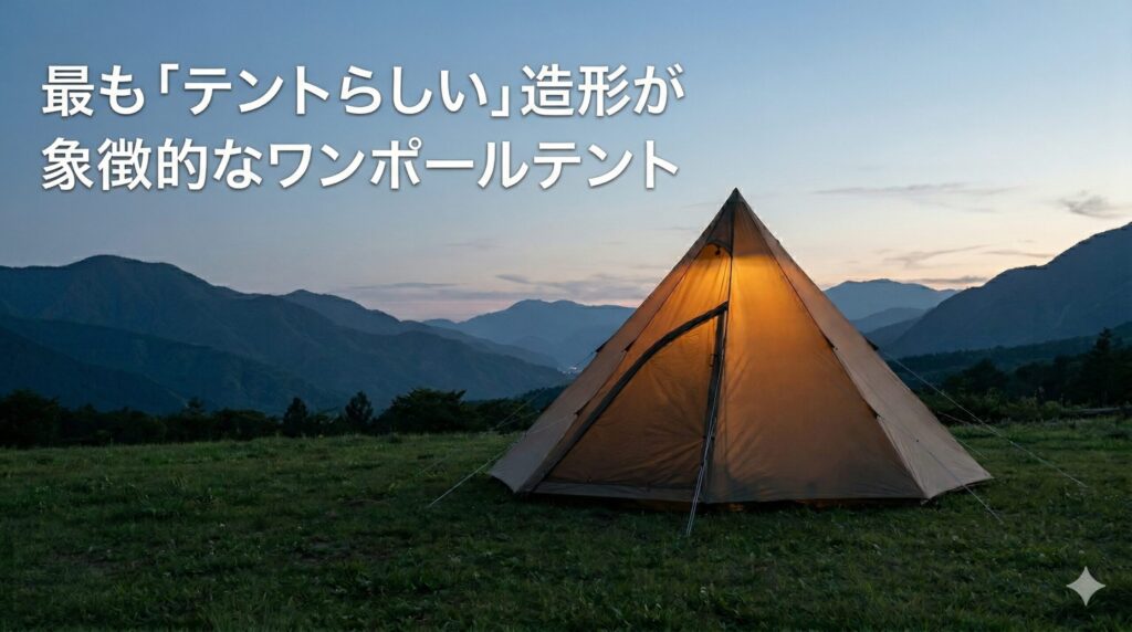 最も「テントらしい」造形が象徴的なワンポールテント
